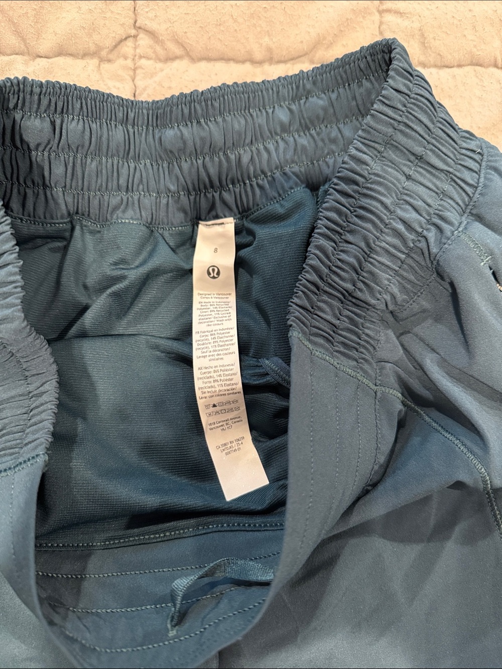 lululemon athletica Deep Teal Athletic Running Shorts 4 inch - Picture 2 of 2